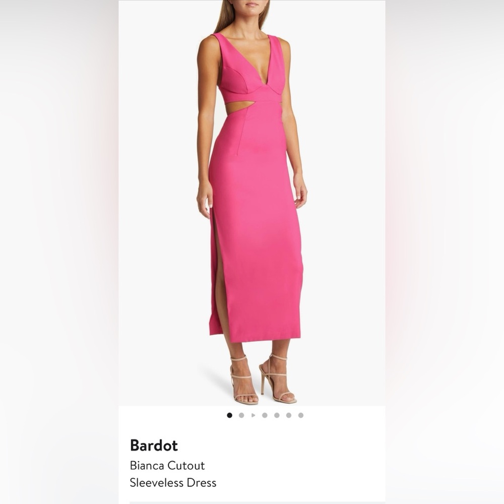 Bardot Fuchsia Cutout Midi Dress